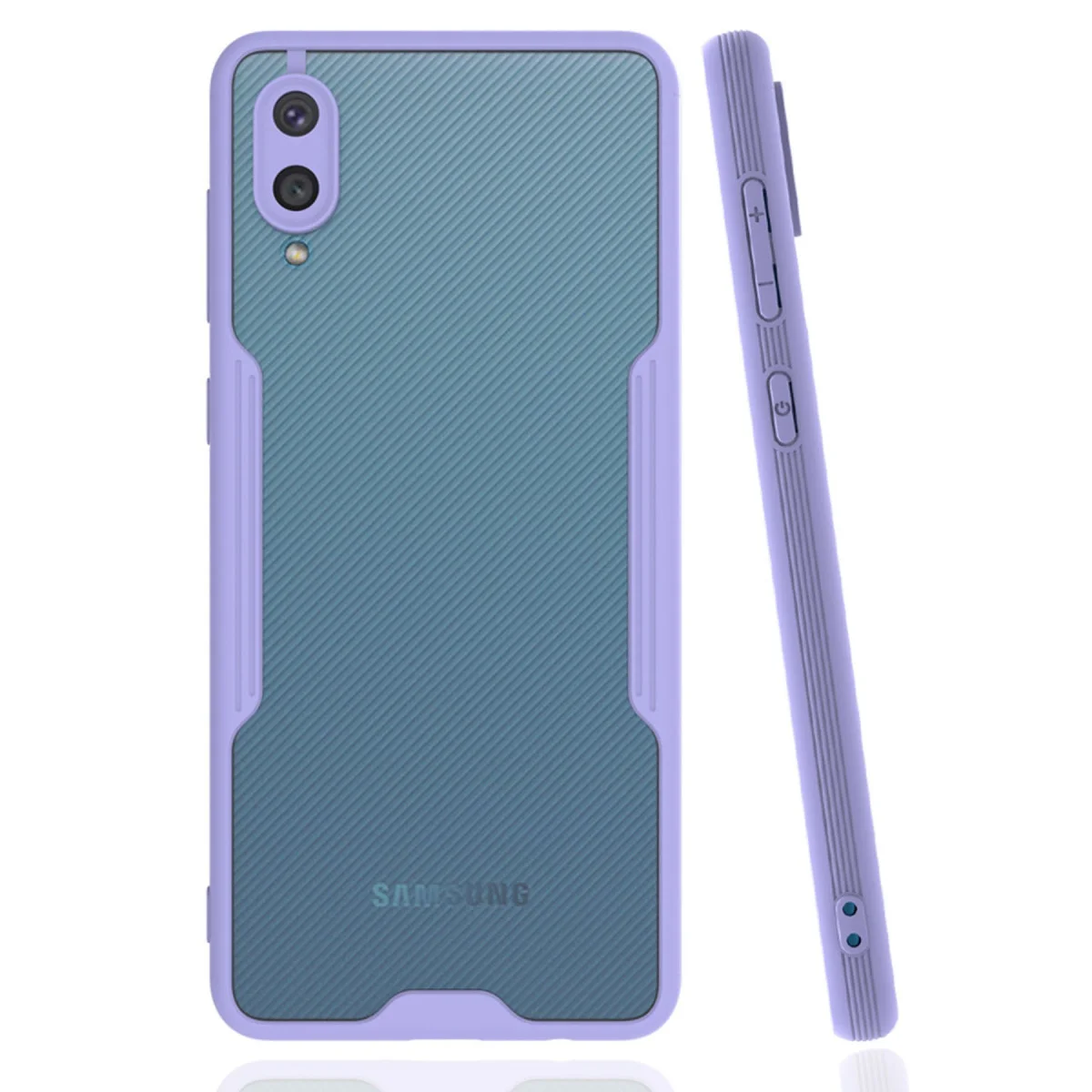 Galaxy A02 Kılıf Platin Silikon - Lila