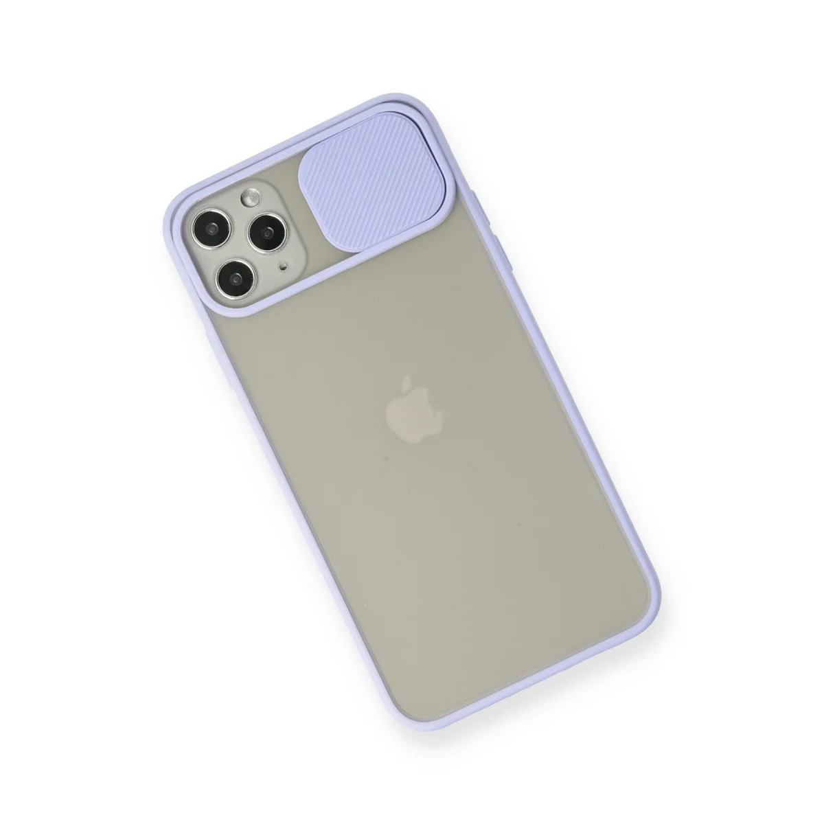 iPhone 11 Pro Max Kılıf Palm Buzlu Kamera Sürgülü Silikon - Lila