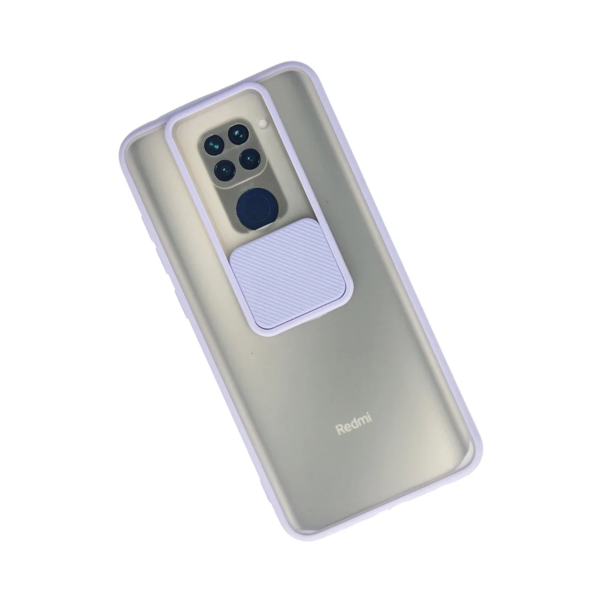 Redmi Note 9 Kılıf Palm Buzlu Kamera Sürgülü Silikon - Lila