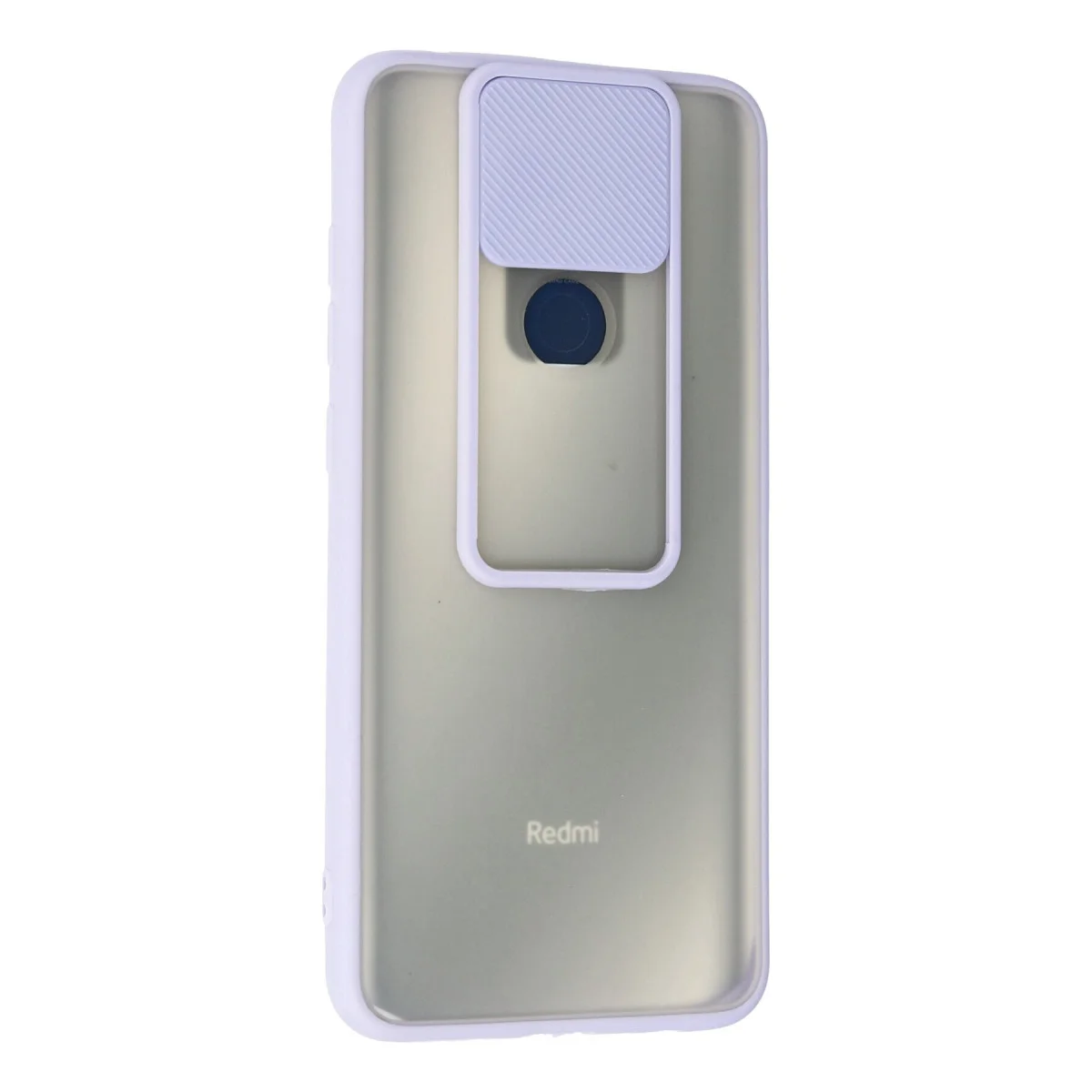 Redmi Note 9 Kılıf Palm Buzlu Kamera Sürgülü Silikon - Lila