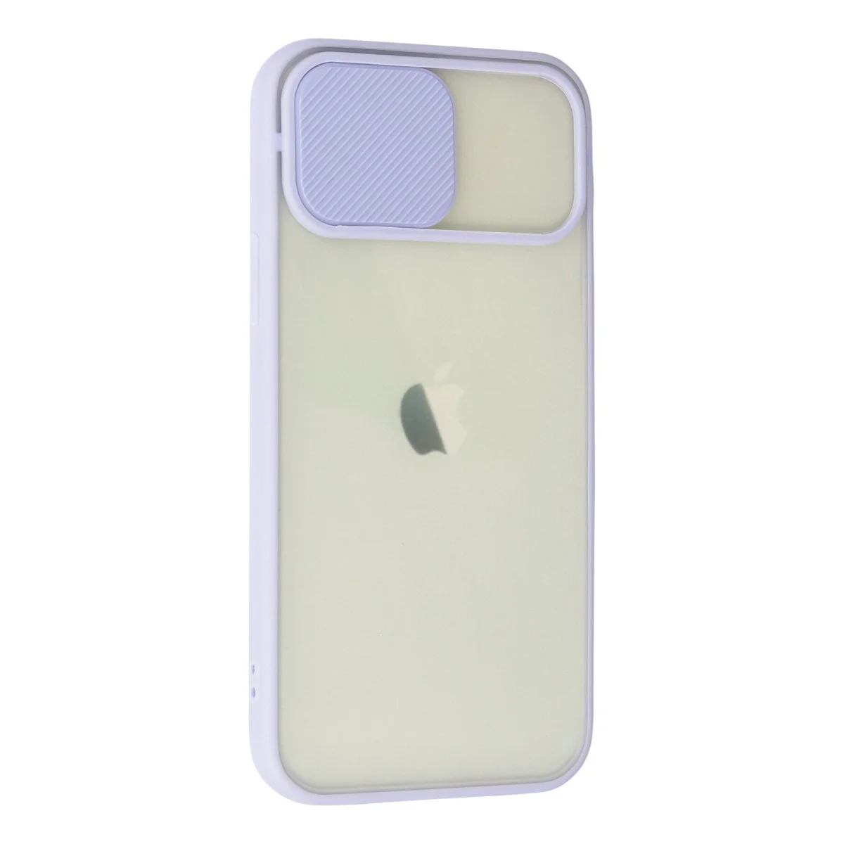 iPhone 12 Kılıf Palm Buzlu Kamera Sürgülü Silikon - Lila