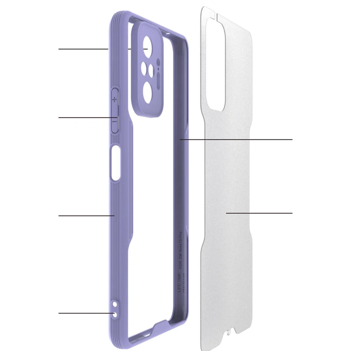 Redmi Note 10 Pro Kılıf Platin Silikon - Lila