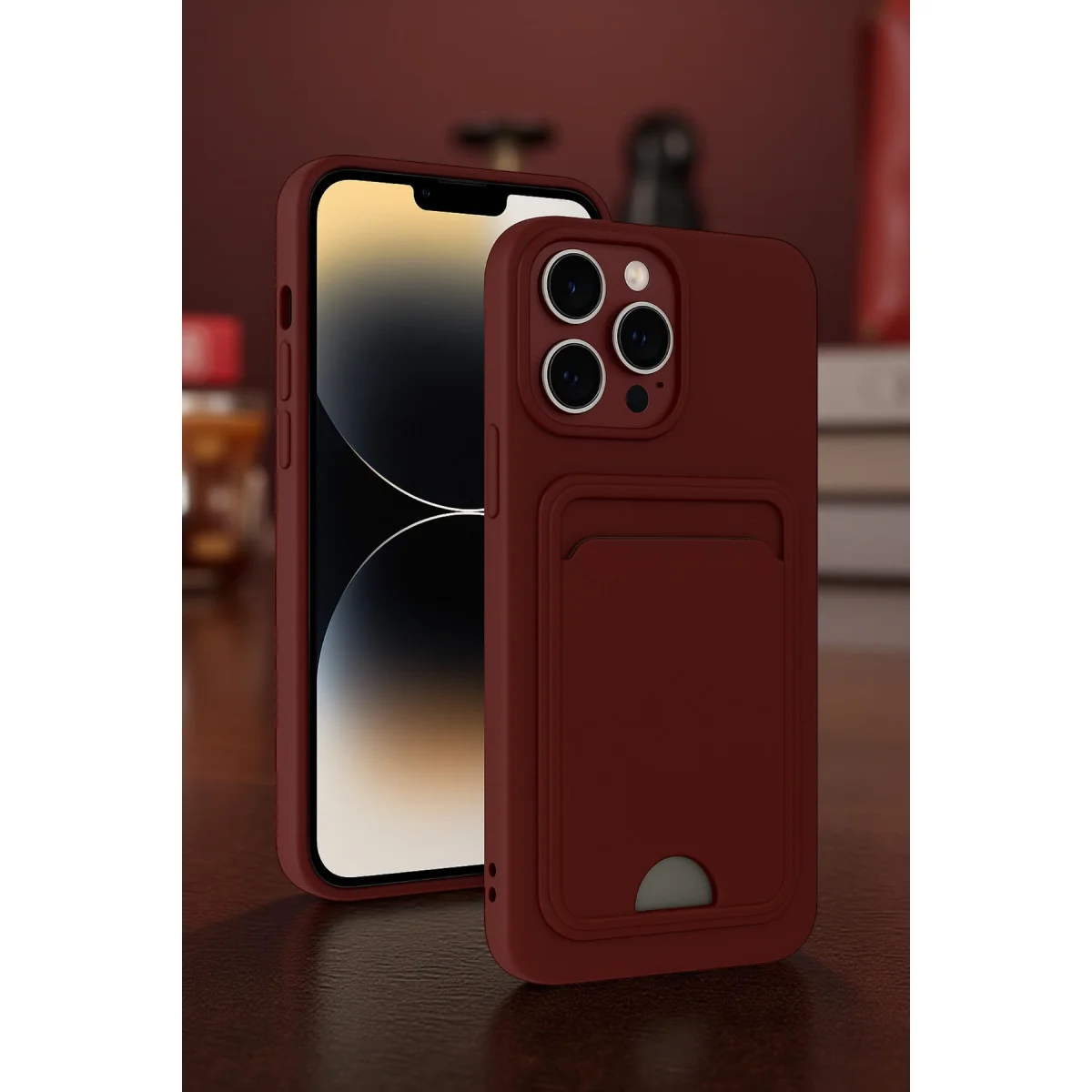 iPhone 13 Pro Max Kılıf Kelvin Kartvizitli Silikon - Lila