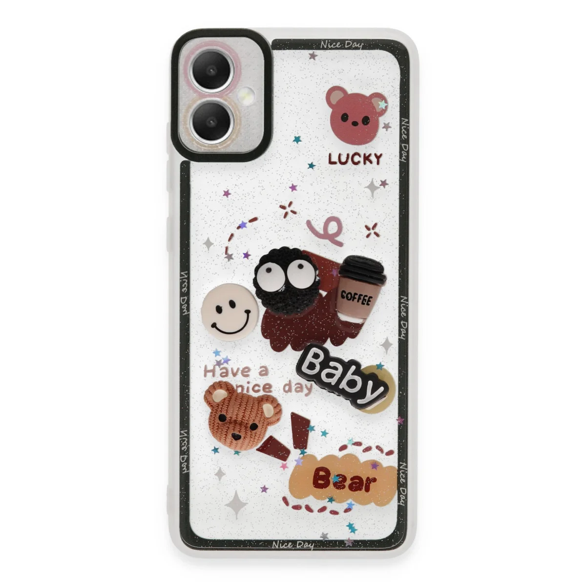 Galaxy A05 Kılıf Sweet Desenli Silikon Kapak - Sarı