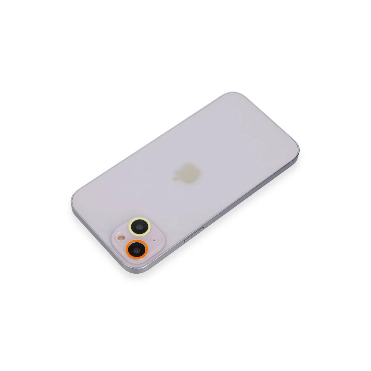 iPhone 13 Mini Renkli Kamera Lens Koruma Cam - Sarı-Turuncu