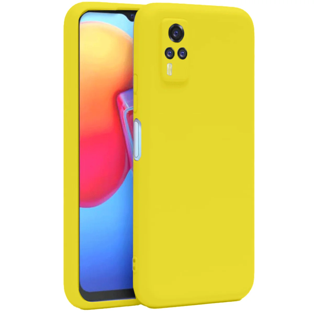 Y53S Kılıf Nano içi Kadife Silikon - Sarı