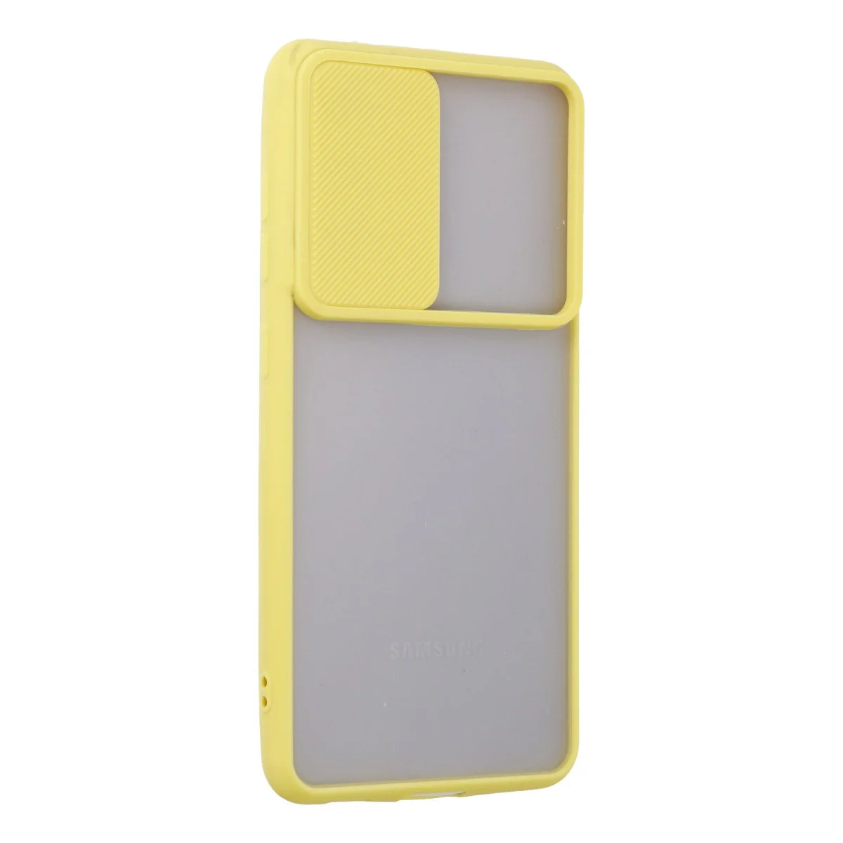 Galaxy S21 FE Kılıf Palm Buzlu Kamera Sürgülü Silikon - Sarı