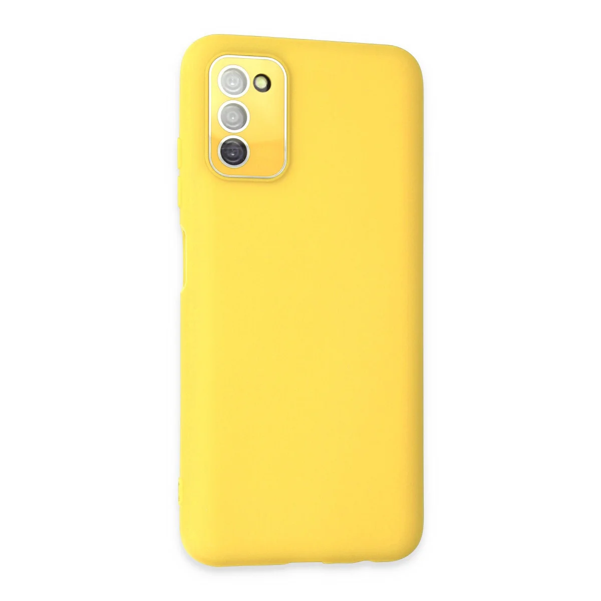 Galaxy A03S Kılıf Lansman Glass Kapak - Sarı