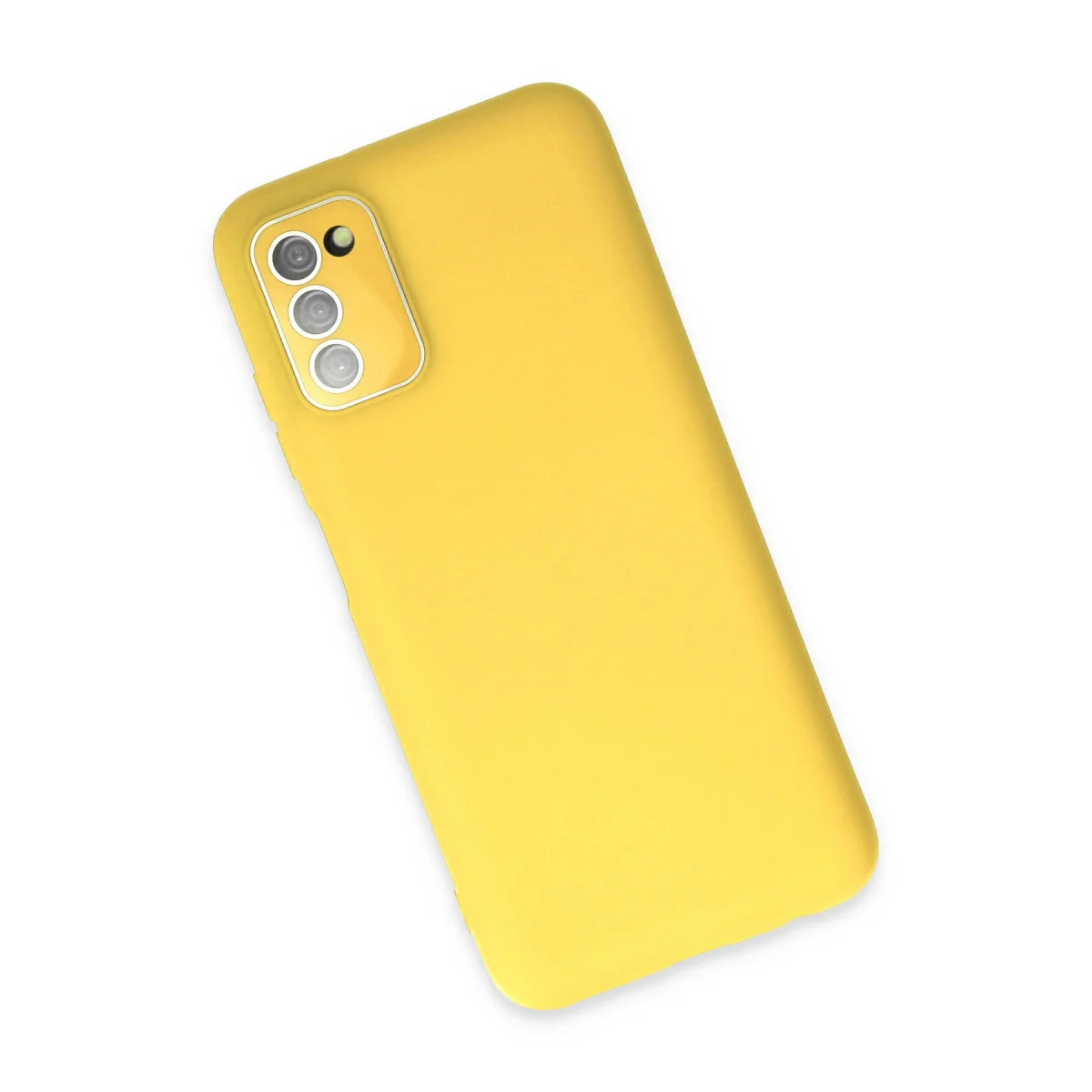 Galaxy A03S Kılıf Lansman Glass Kapak - Sarı