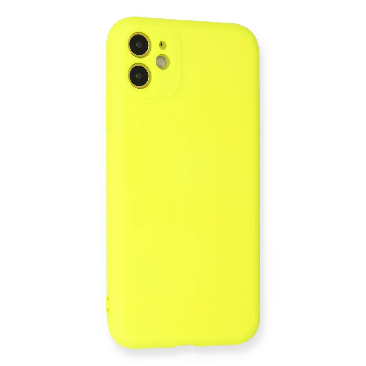 iPhone 11 Kılıf Nano içi Kadife Silikon - Sarı