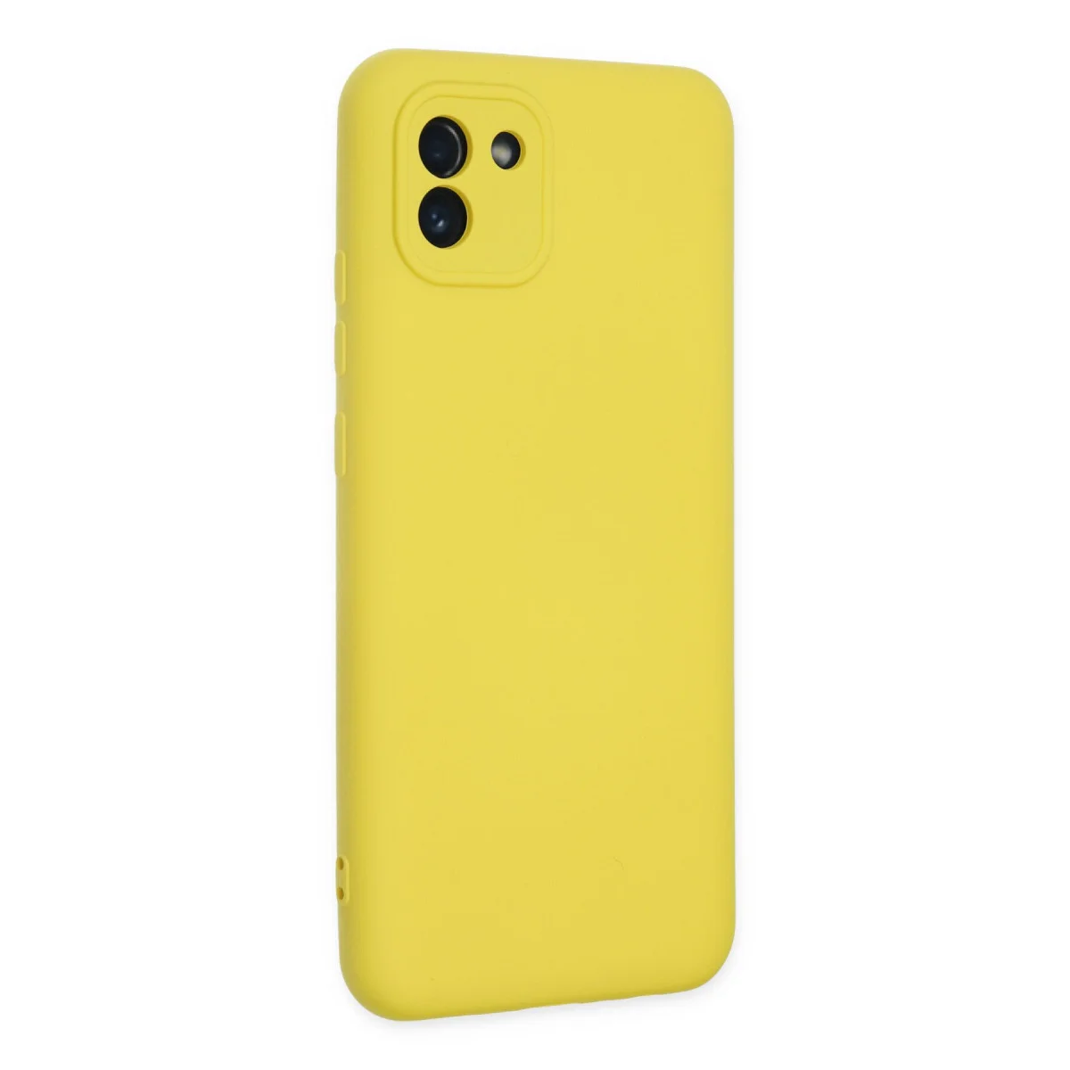 Galaxy A03 Kılıf Nano içi Kadife Silikon - Sarı