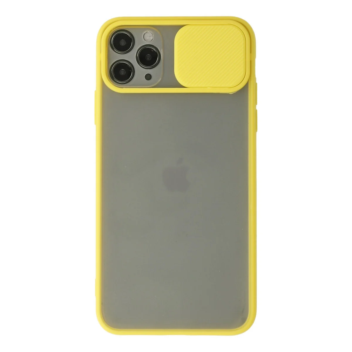 iPhone 11 Pro Max Kılıf Palm Buzlu Kamera Sürgülü Silikon - Sarı