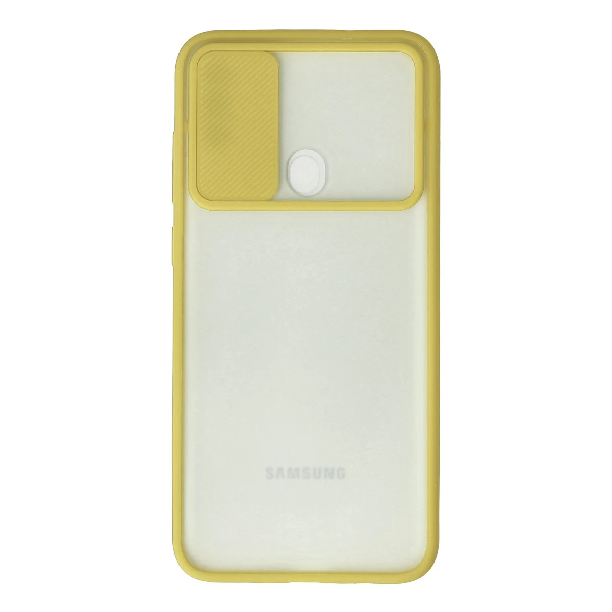 Galaxy A11 Kılıf Palm Buzlu Kamera Sürgülü Silikon - Sarı