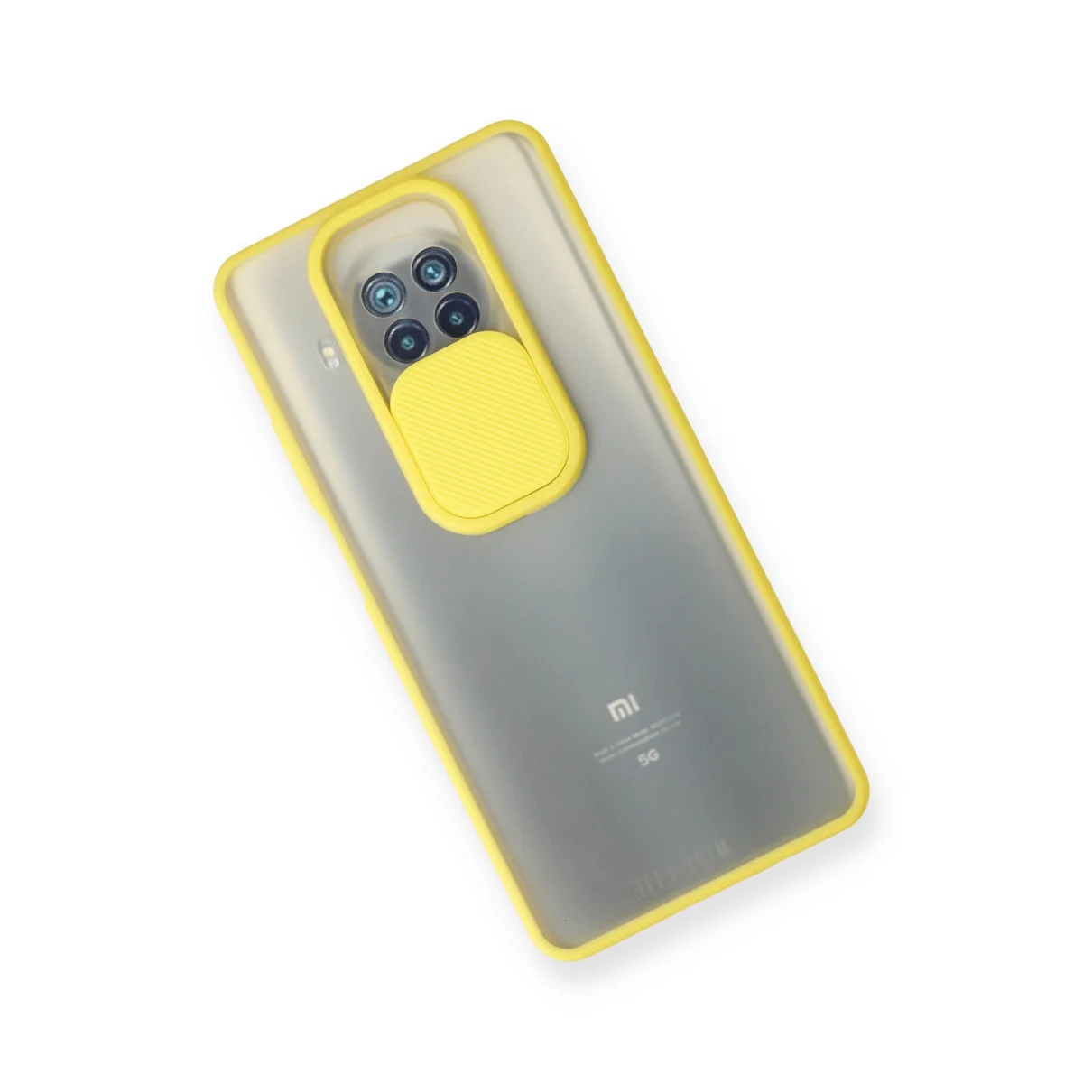 Mi 10T Lite Kılıf Palm Buzlu Kamera Sürgülü Silikon - Sarı