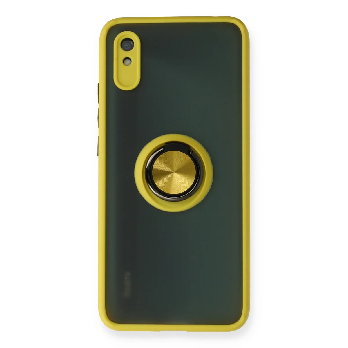 Redmi 9A Kılıf Montreal Yüzüklü Silikon Kapak - Sarı