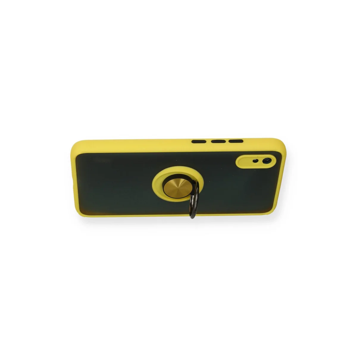 Redmi 9A Kılıf Montreal Yüzüklü Silikon Kapak - Sarı