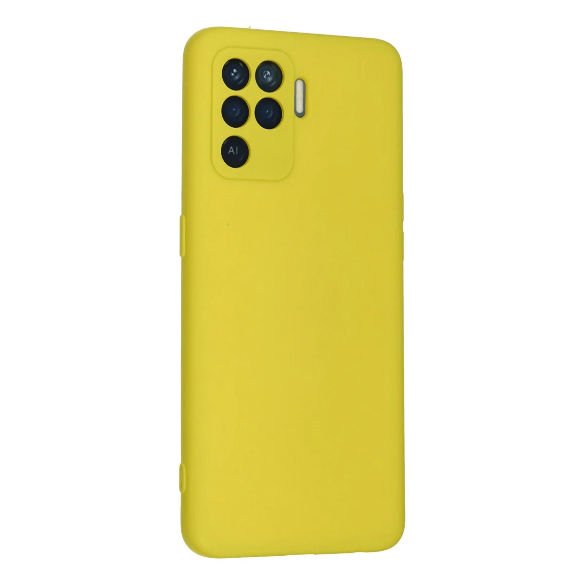 Reno 5 Lite Kılıf Nano içi Kadife Silikon - Sarı
