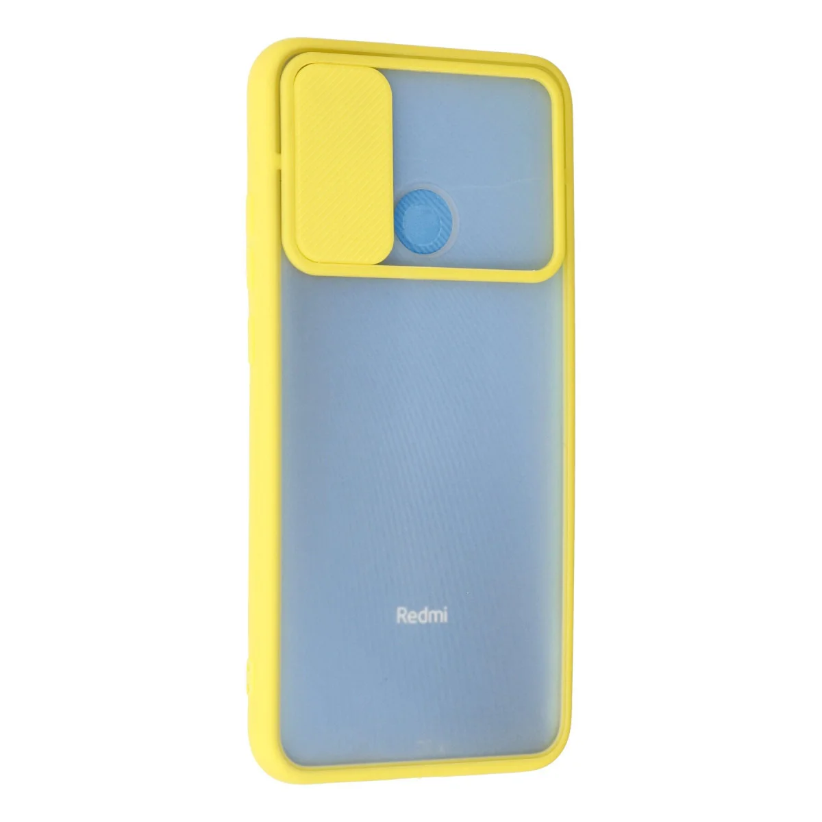 Redmi 9C Kılıf Palm Buzlu Kamera Sürgülü Silikon - Sarı