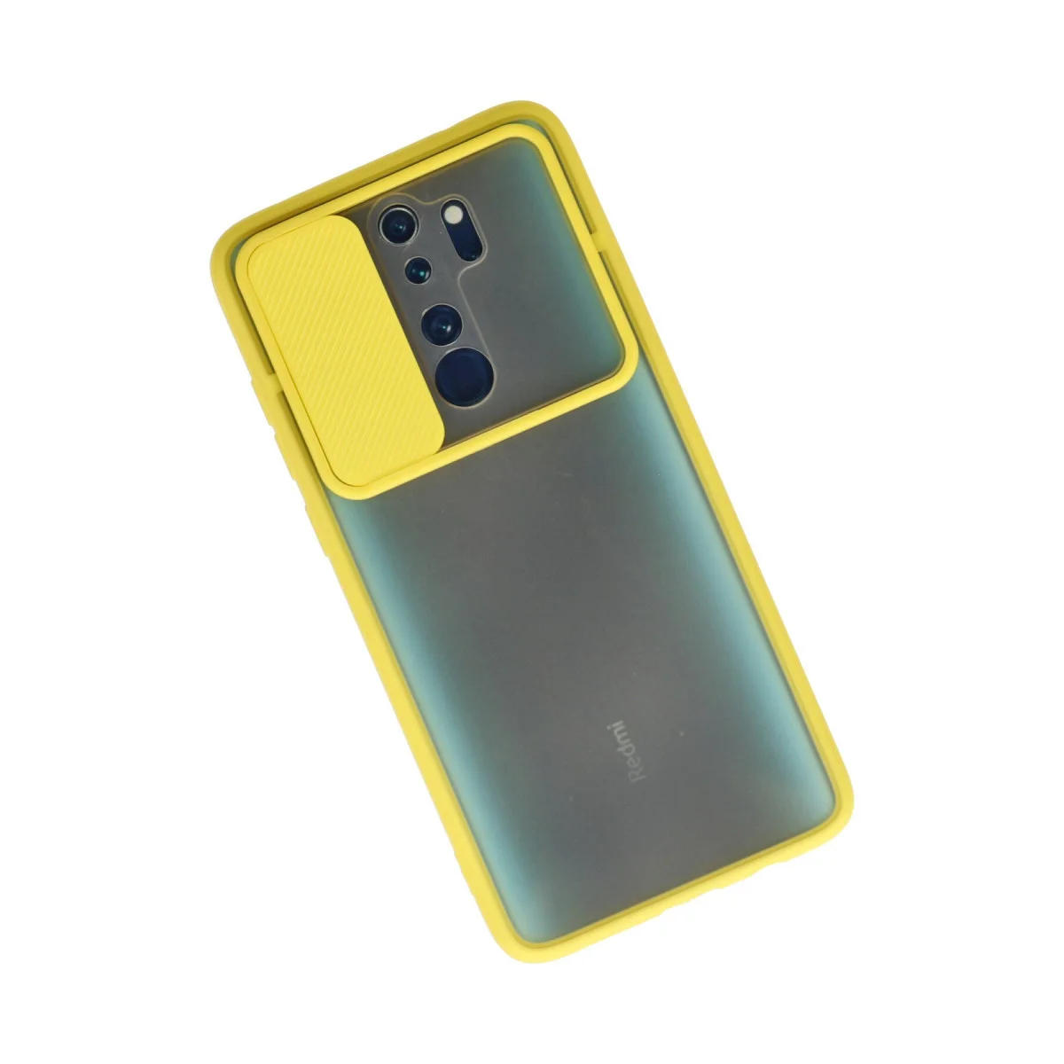 Redmi Note 8 Pro Kılıf Palm Buzlu Kamera Sürgülü Silikon - Sarı