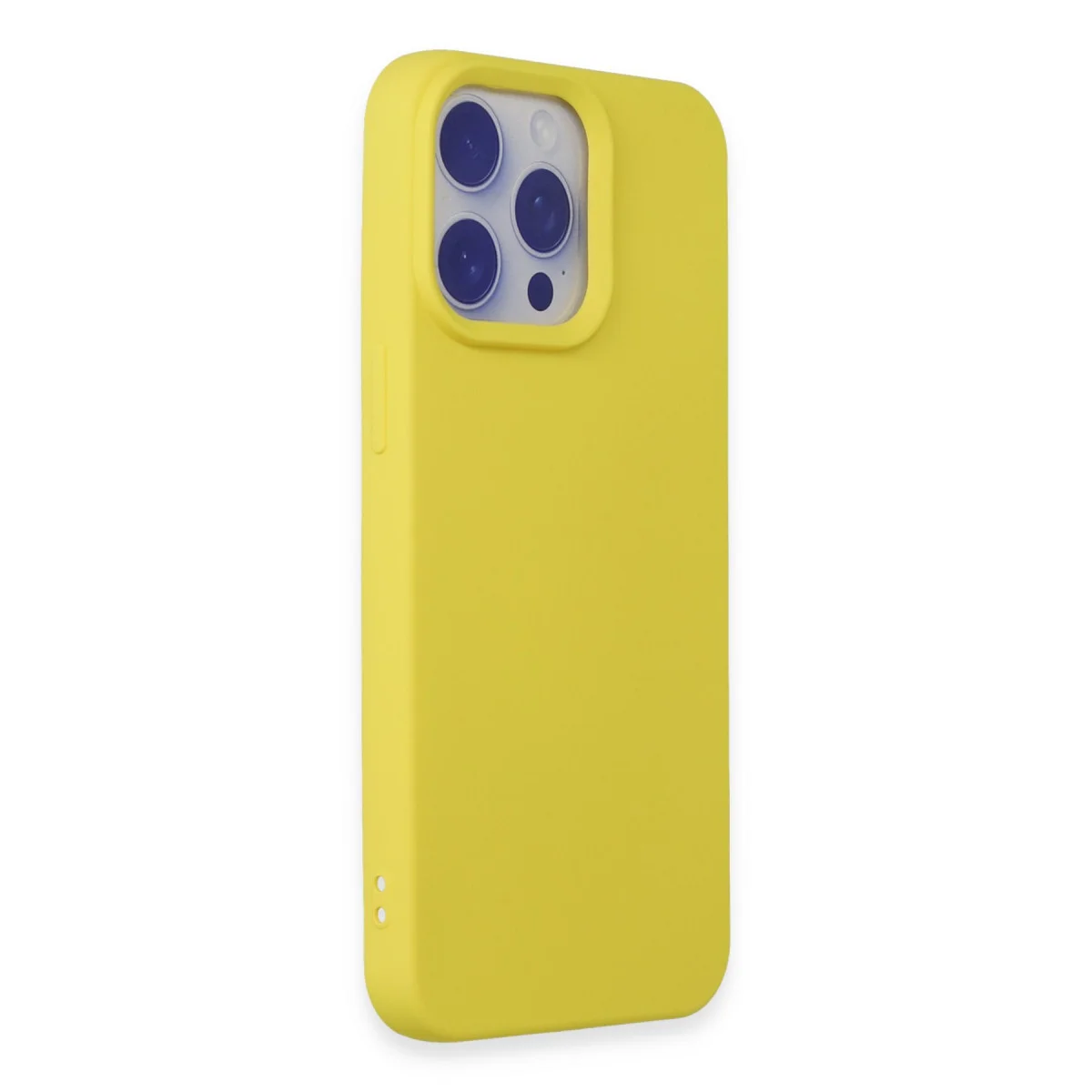 iPhone 15 Pro Max Kılıf Nano içi Kadife Silikon - Sarı