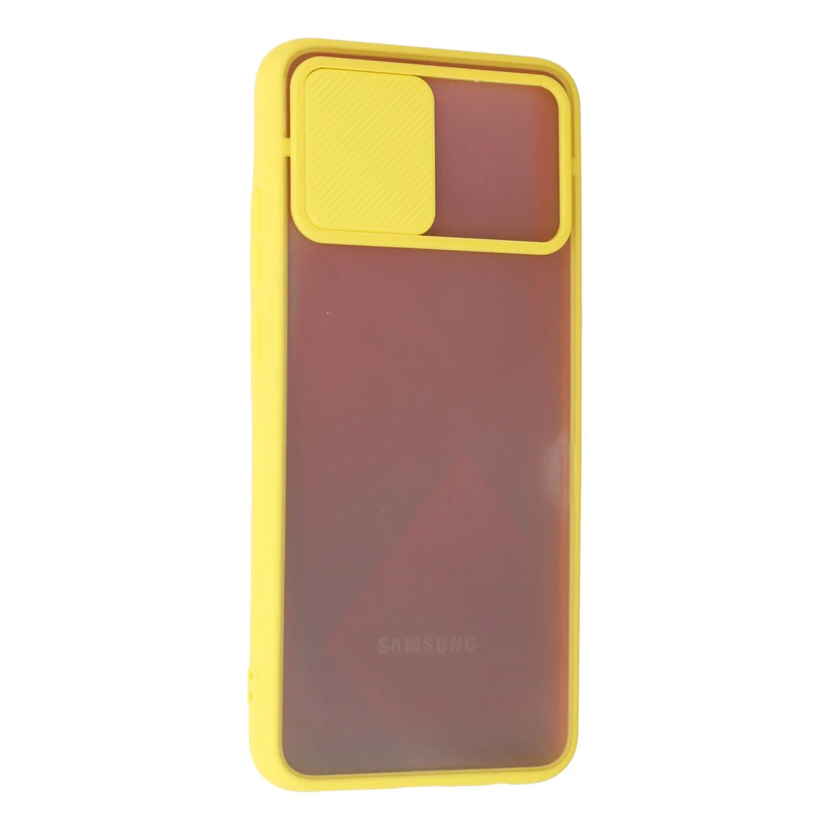 Galaxy A02S Kılıf Palm Buzlu Kamera Sürgülü Silikon - Sarı