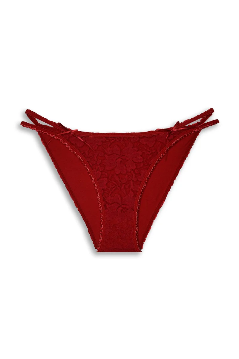 Gümüş Kırmızı Bikini Dantelli Külot 5001K