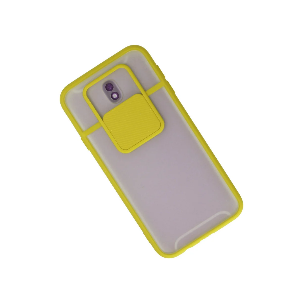 Galaxy J7 Pro / J730 Kılıf Palm Buzlu Kamera Sürgülü Silikon - Sarı