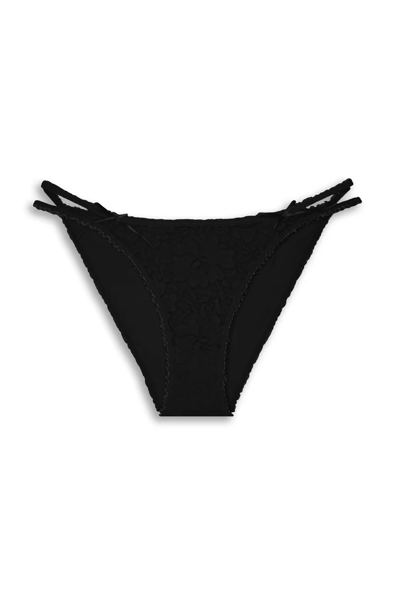 Gümüş Siyah Bikini Dantelli Külot 5001S