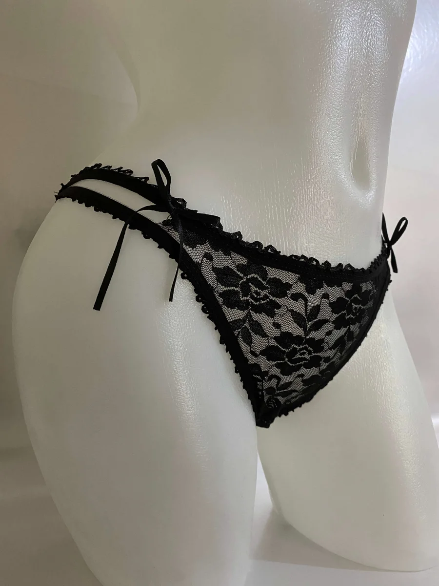 Gümüş Siyah Bikini Dantelli Külot 5001S