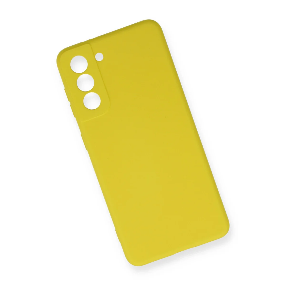 Galaxy S21 FE Kılıf Nano içi Kadife Silikon - Sarı