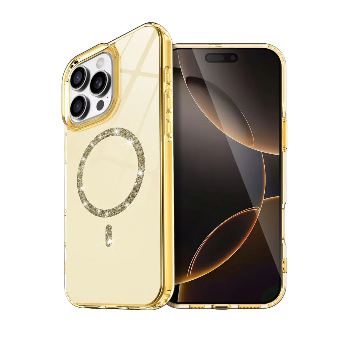 iPhone 15 Pro Max Live Diamond Magsafe Kapak - Sarı