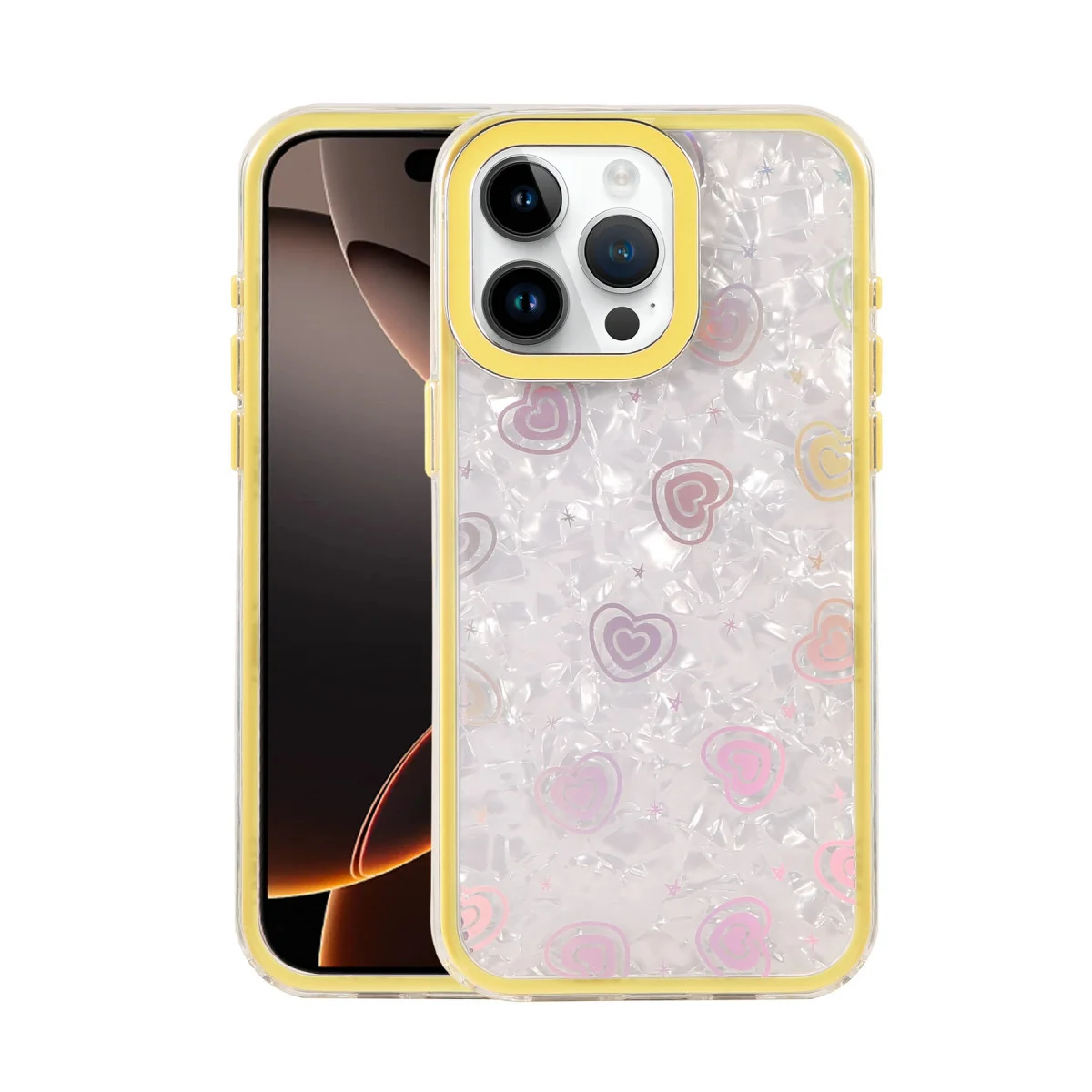 iPhone 15 Pro Lumi Desenli Kapak - Sarı