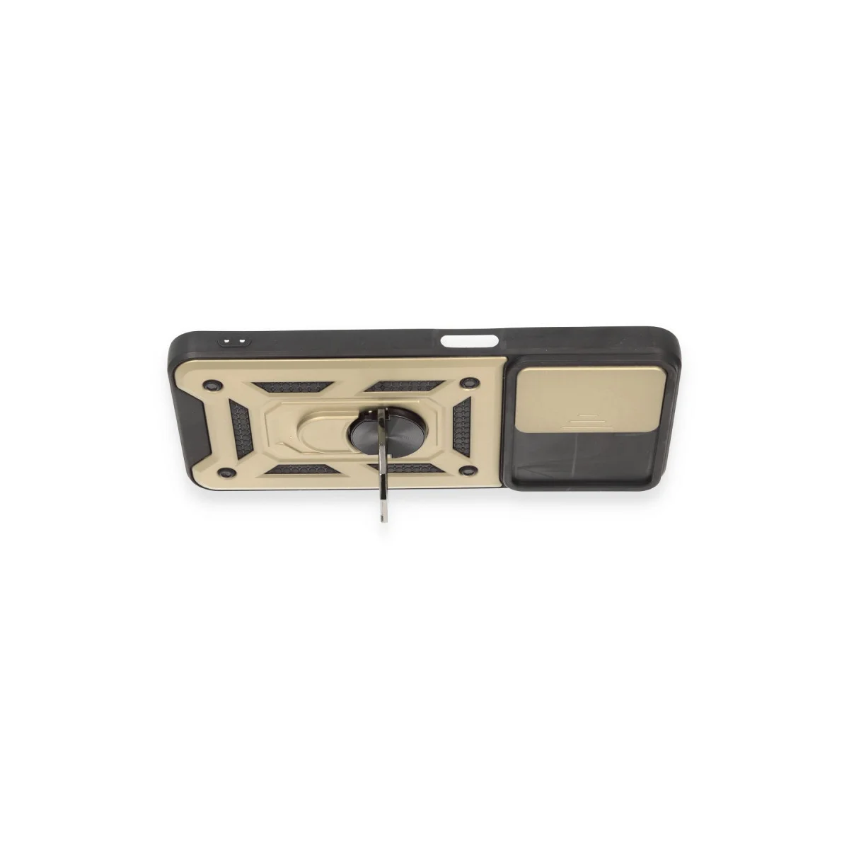Realme C35 Kılıf Pars Lens Yüzüklü Silikon - Gold
