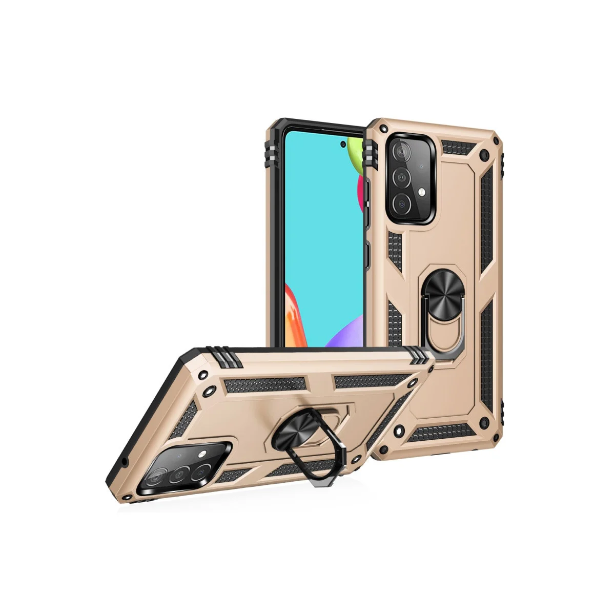 Galaxy A33 5G Kılıf Sofya Yüzüklü Silikon Kapak - Gold