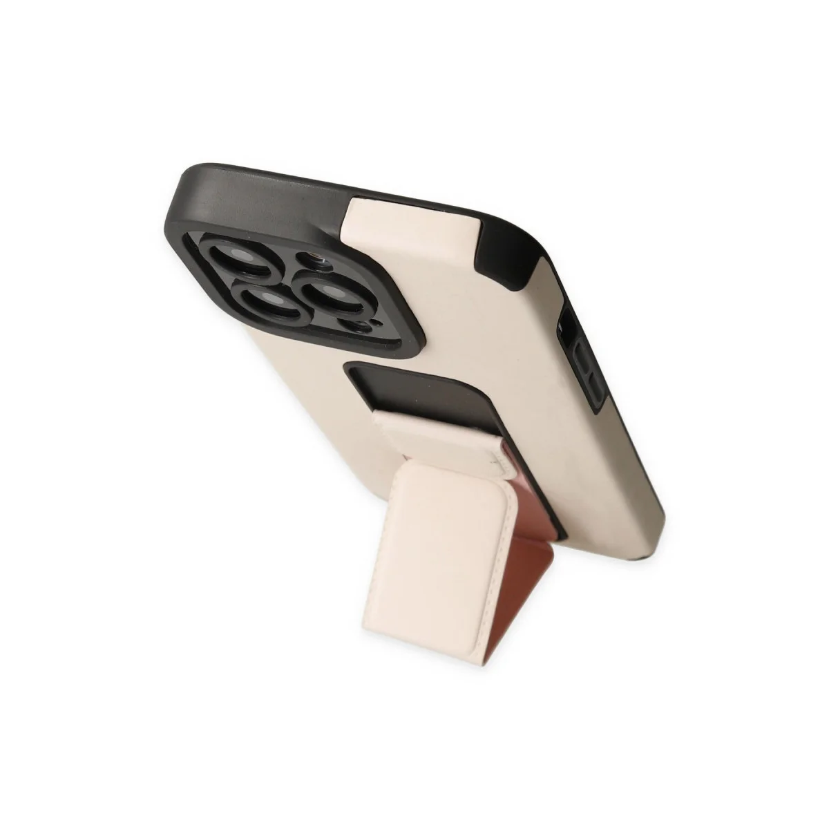 iPhone 13 Pro Kılıf Mega Standlı Silikon - Gold