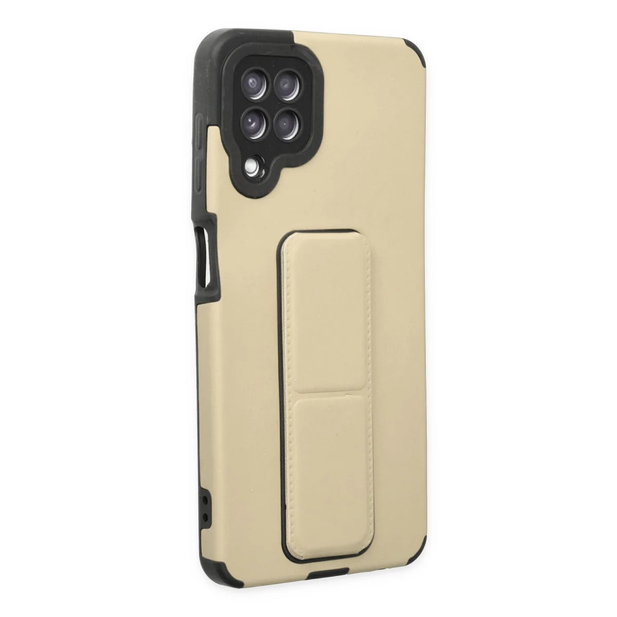 Galaxy A22 Kılıf Mega Standlı Silikon - Gold