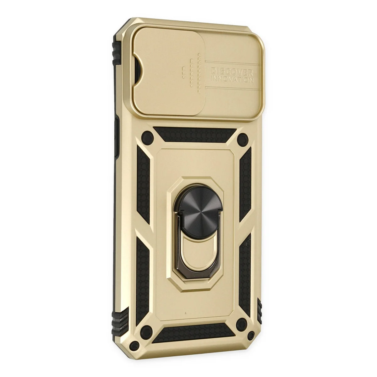 iPhone 14 Pro Kılıf Pars Lens Yüzüklü Silikon - Gold