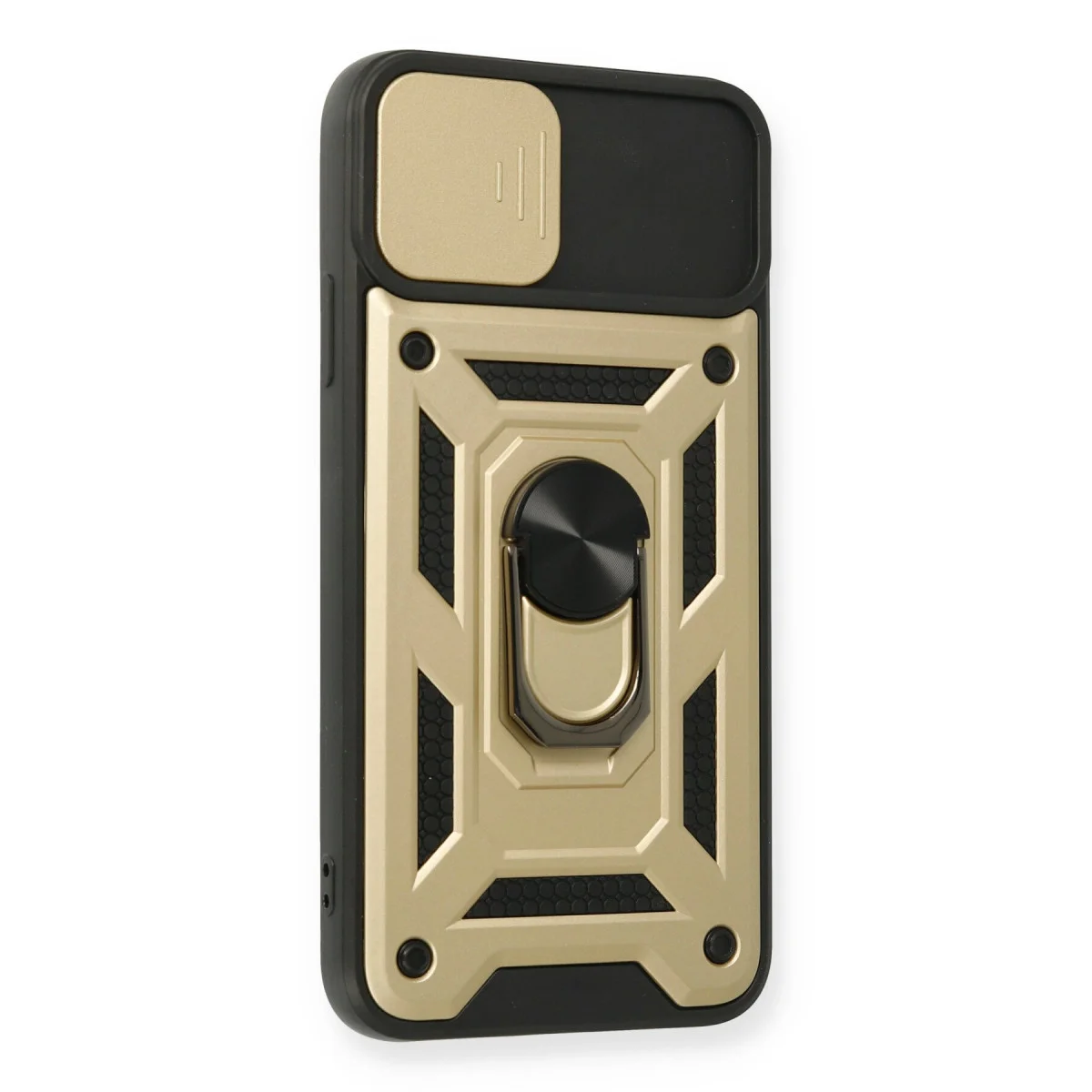 iPhone 11 Pro Kılıf Pars Lens Yüzüklü Silikon - Gold