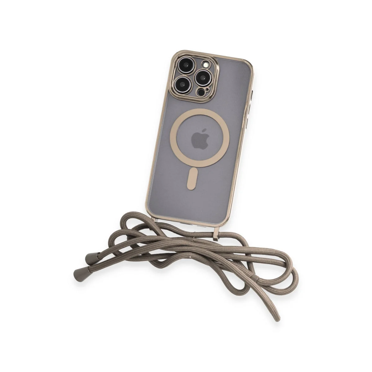 iPhone 14 Pro Kılıf Divo Lazer Askılı Magsafe Kapak - Gold