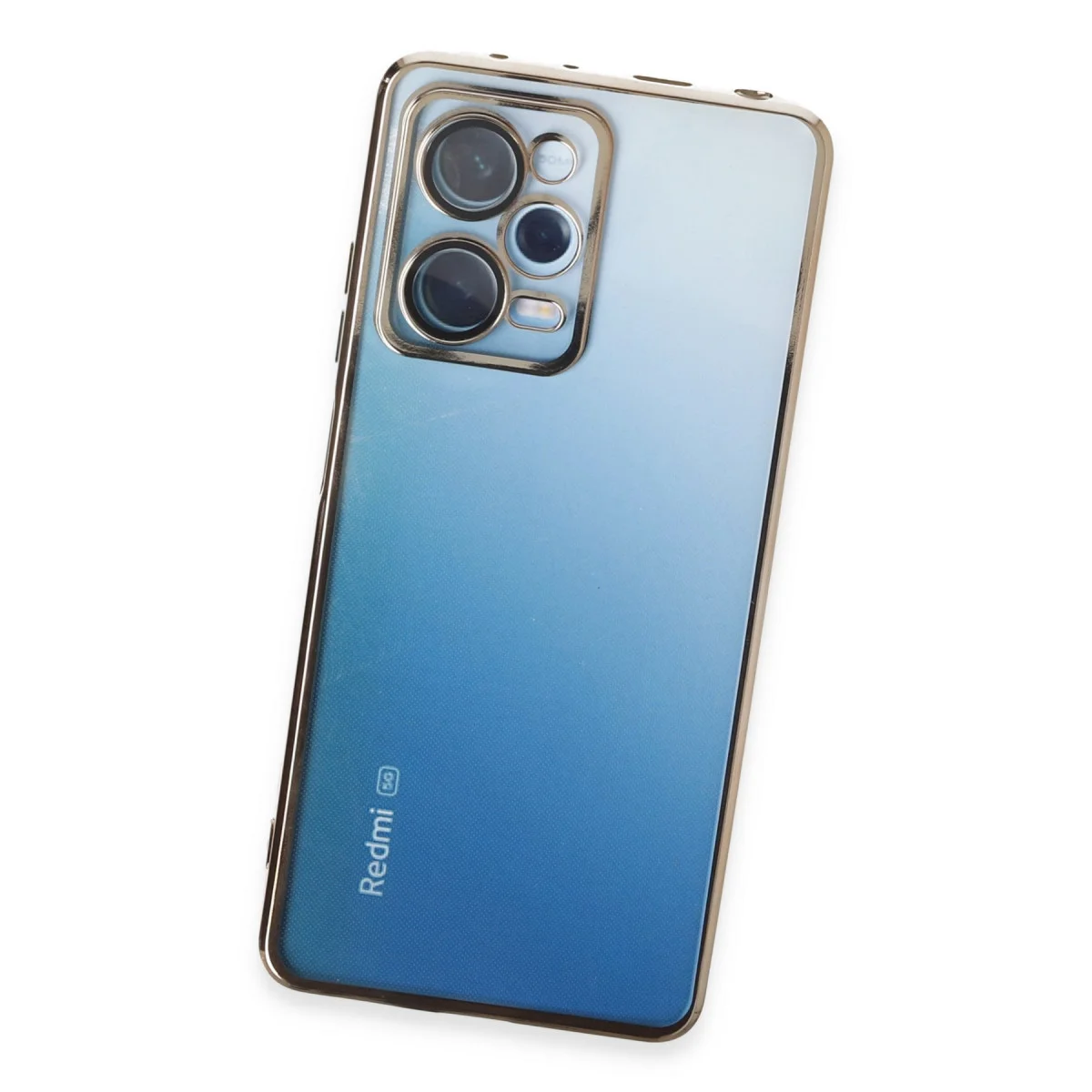 Redmi Note 12 Pro 5G Kılıf Razer Lensli Silikon - Gold