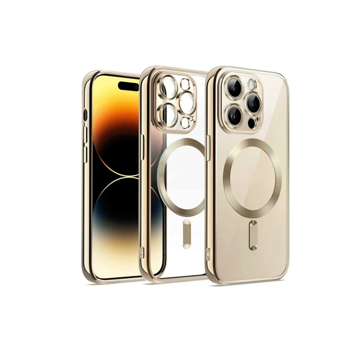 iPhone 13 Pro Max Kılıf Kross Magneticsafe Kapak - Gold