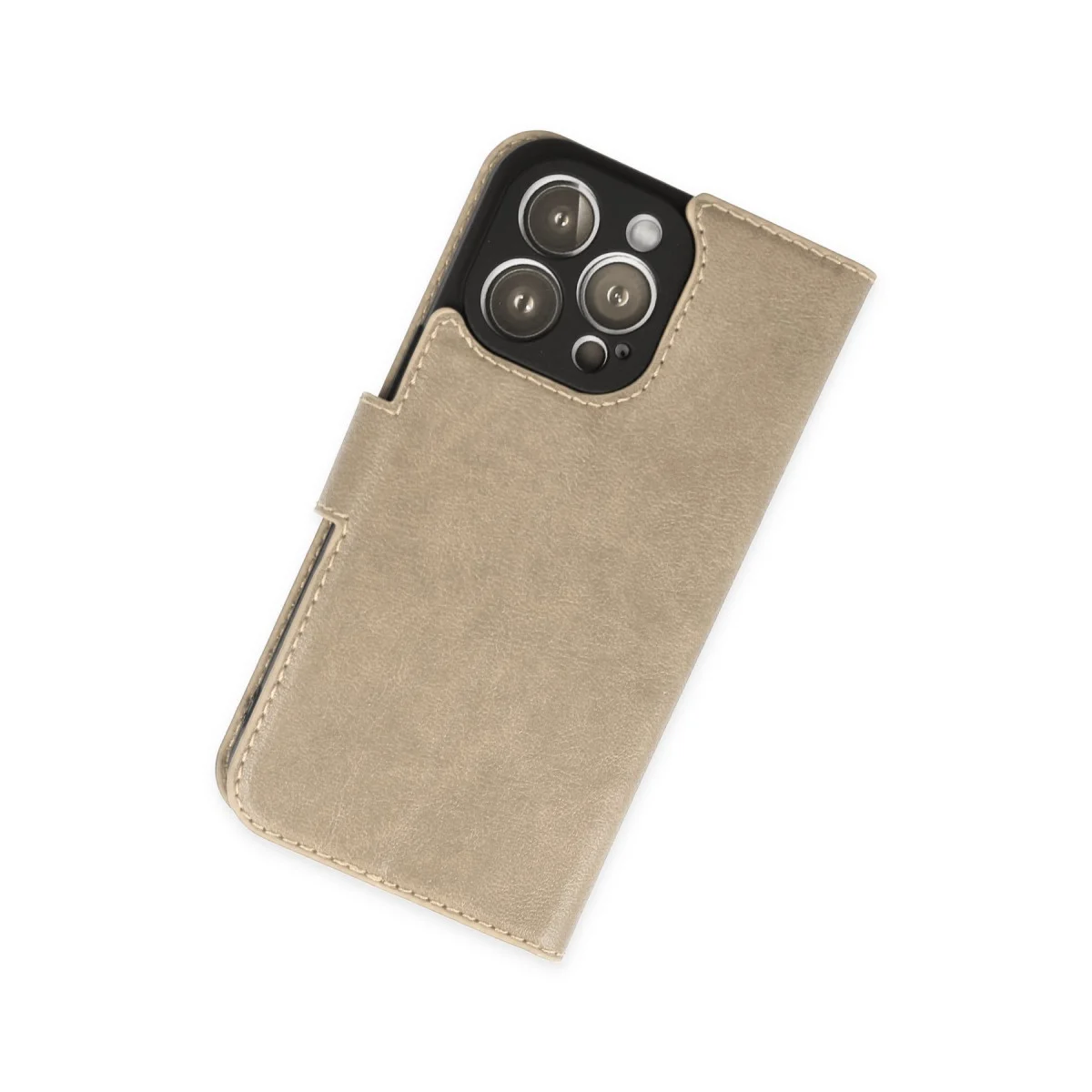 iPhone 14 Pro Kılıf Trend S Plus Kapaklı Kılıf - Gold