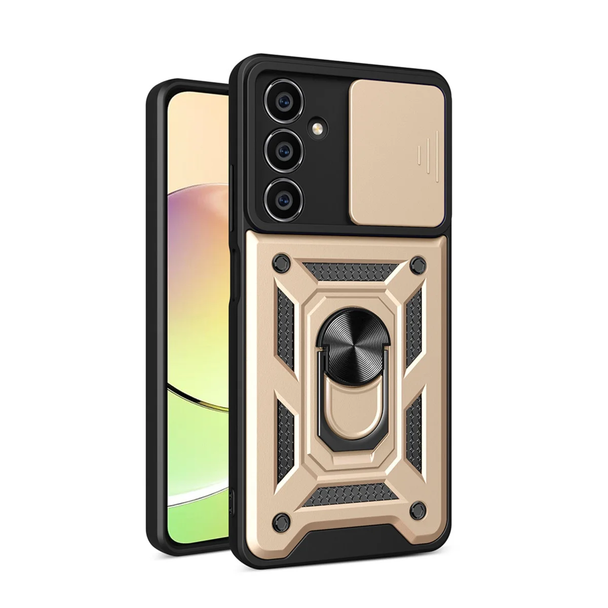 Galaxy A05 Kılıf Pars Lens Yüzüklü Silikon - Gold