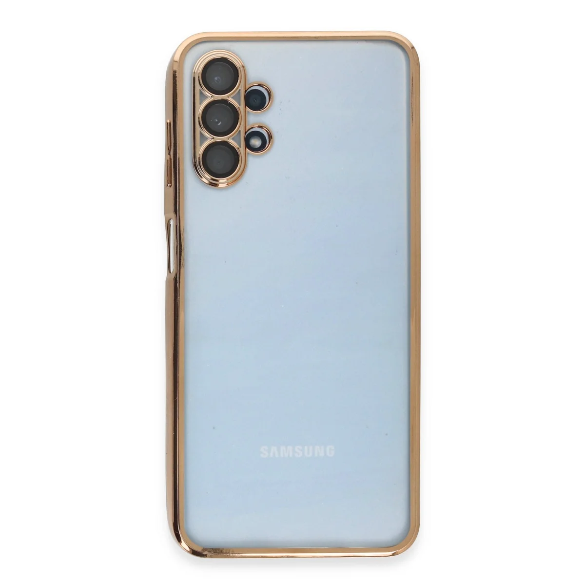 Galaxy A13 4G Kılıf Razer Lensli Silikon - Gold