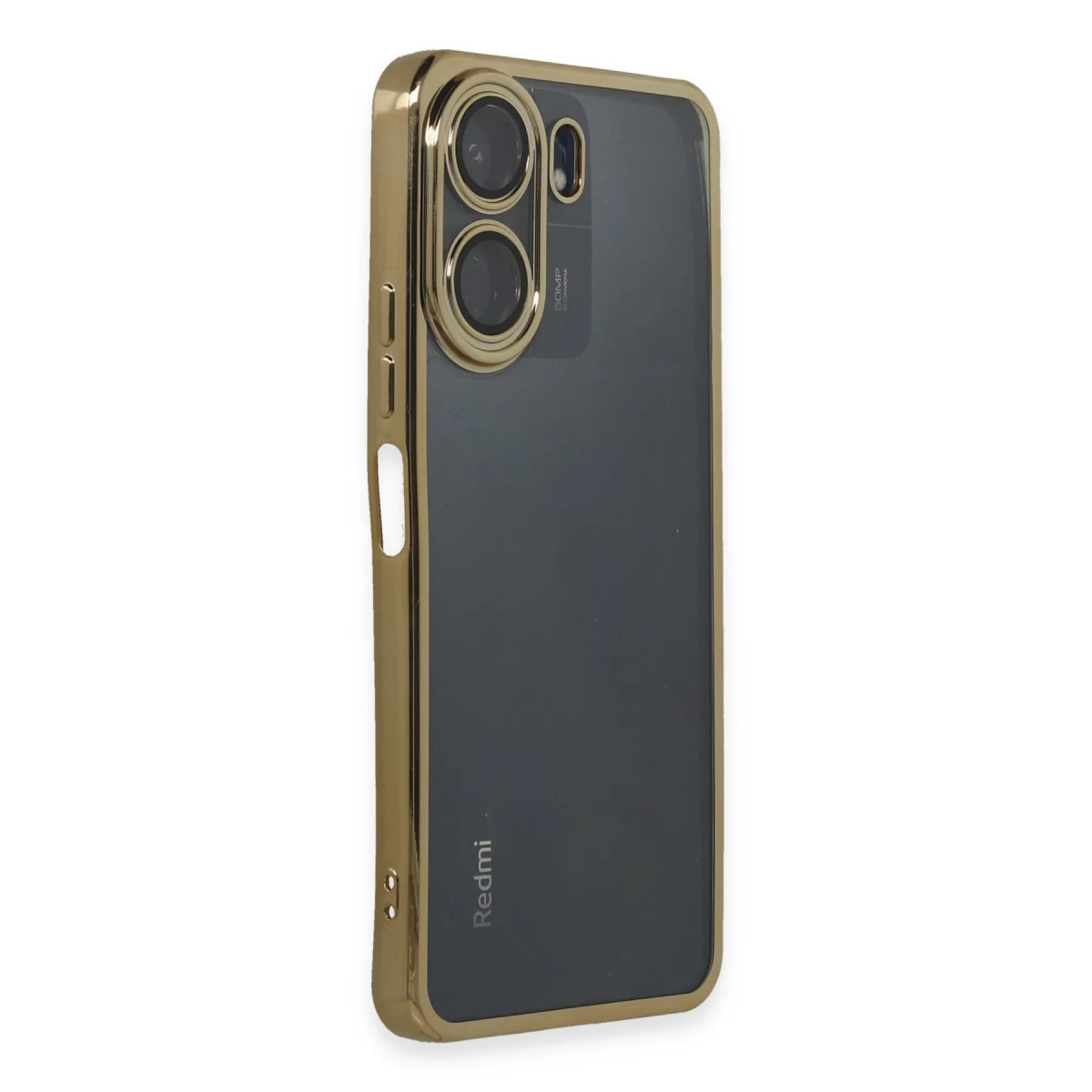 Redmi 13C Kılıf Razer Lensli Silikon - Gold