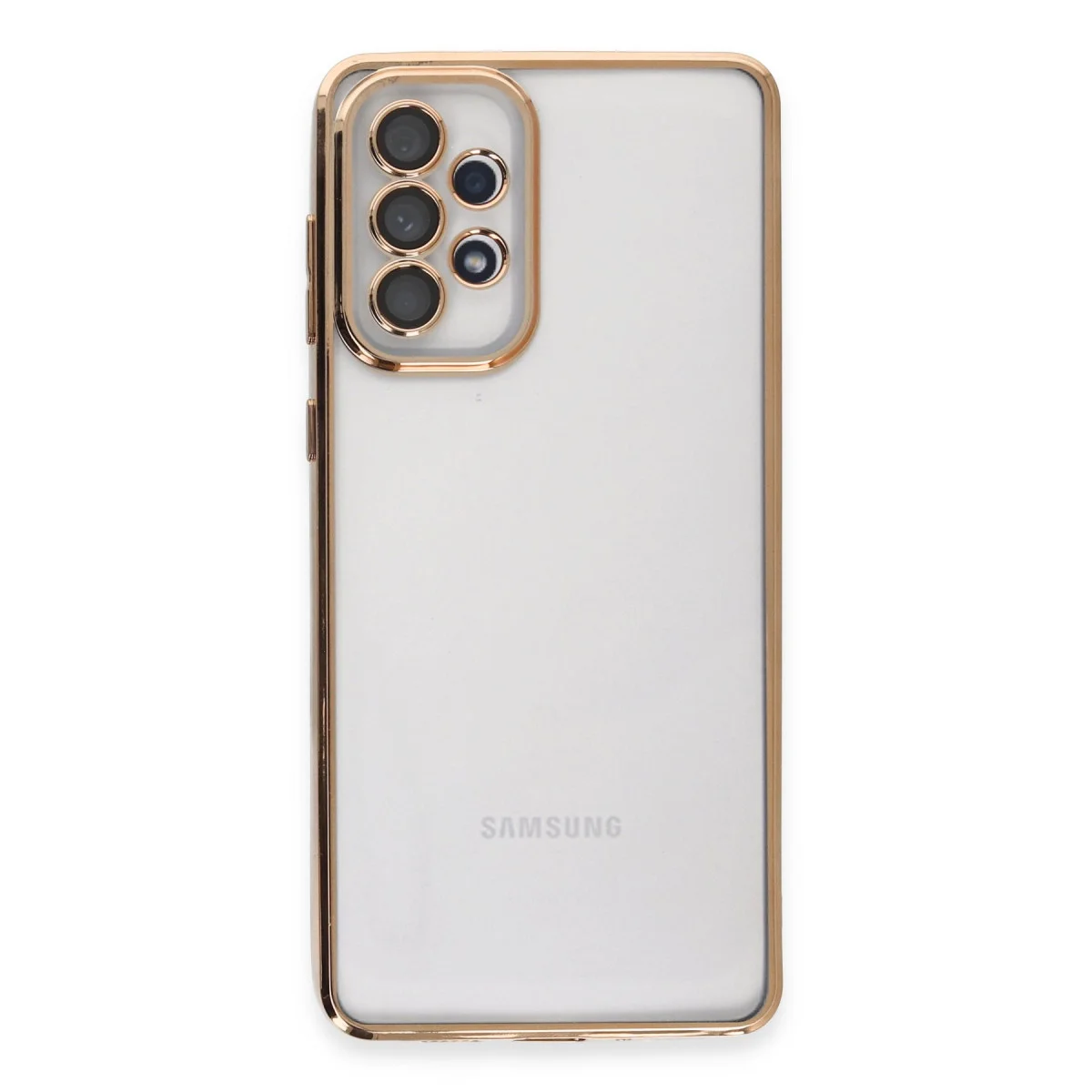 Galaxy A73 5G Kılıf Razer Lensli Silikon - Gold