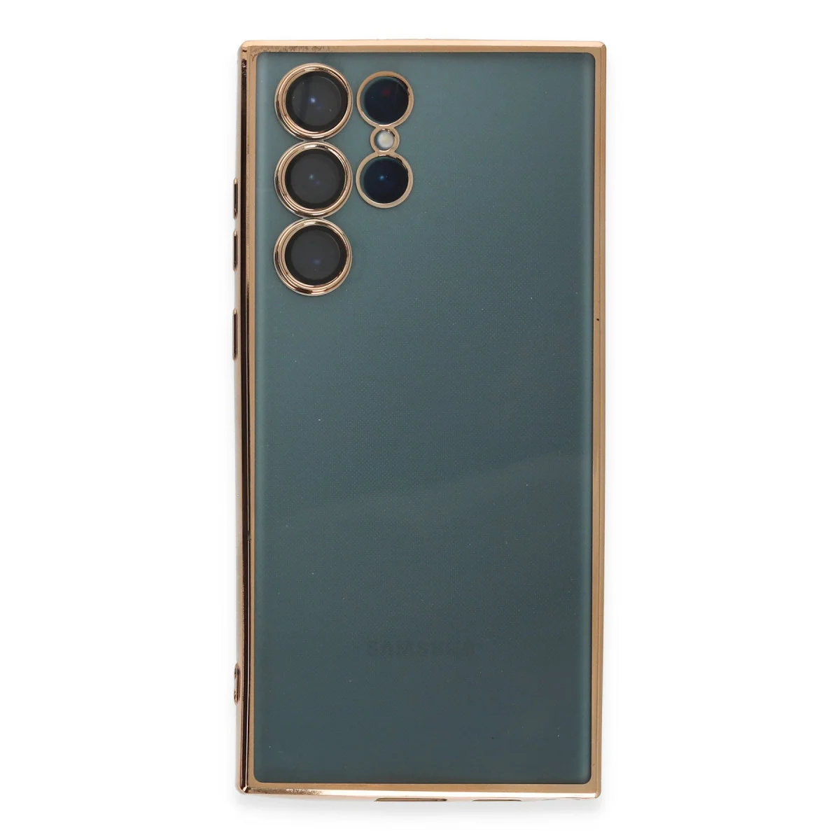 Galaxy S22 Ultra Kılıf Razer Lensli Silikon - Gold