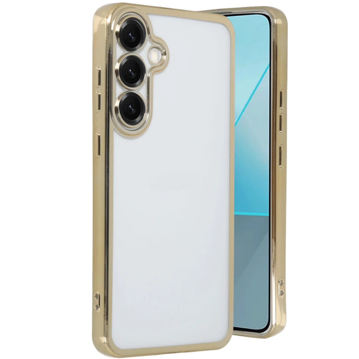 Galaxy S25 Plus Kılıf Razer Lensli Silikon - Gold