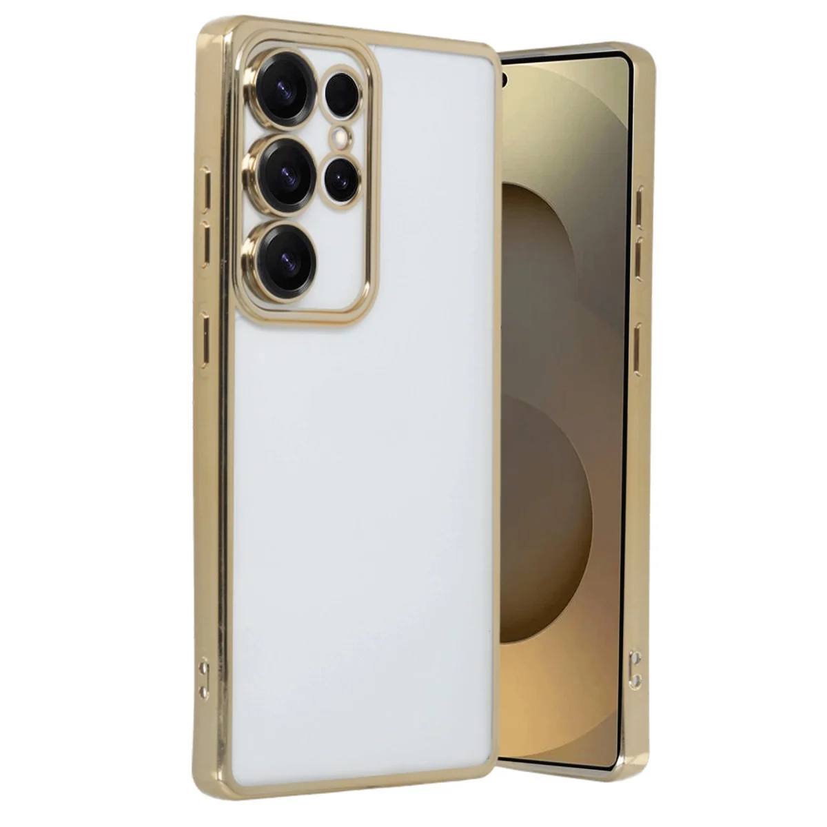 Galaxy S25 Ultra Kılıf Razer Lensli Silikon - Gold