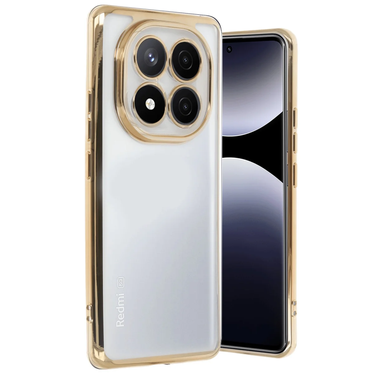 Redmi Note 14 Pro 5G Kılıf Razer Lensli Silikon - Gold